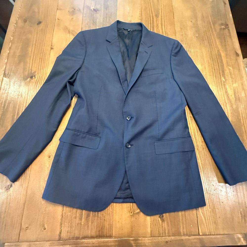 BONOBOS Marzotto Italian WOOL Mens Blazer 44L Blue Sport Coat Two Button Jacket